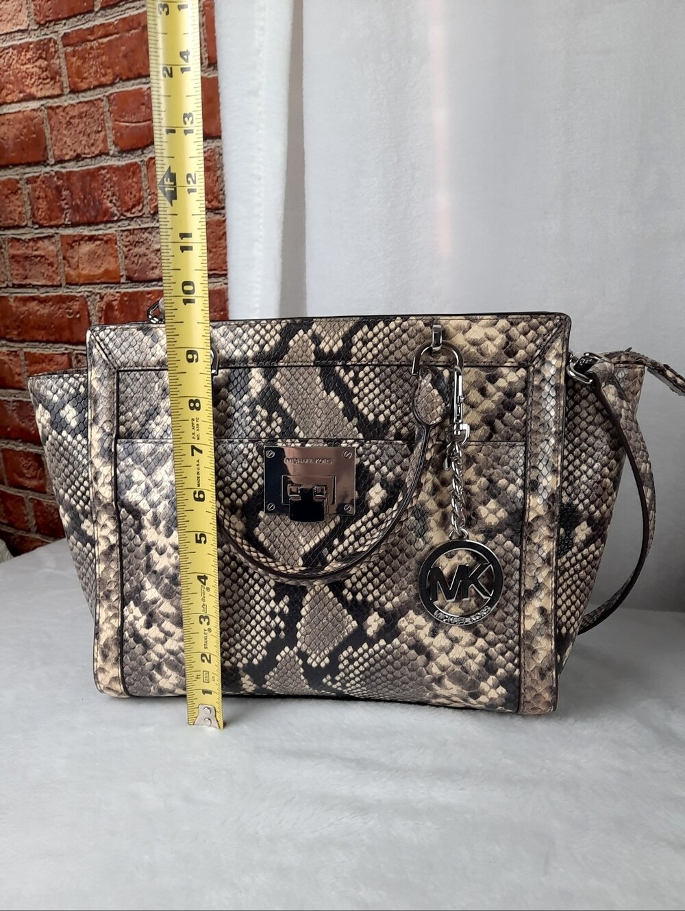 Michael Kors Python Snakeskin Satchel Bag - Picture 8 of 12
